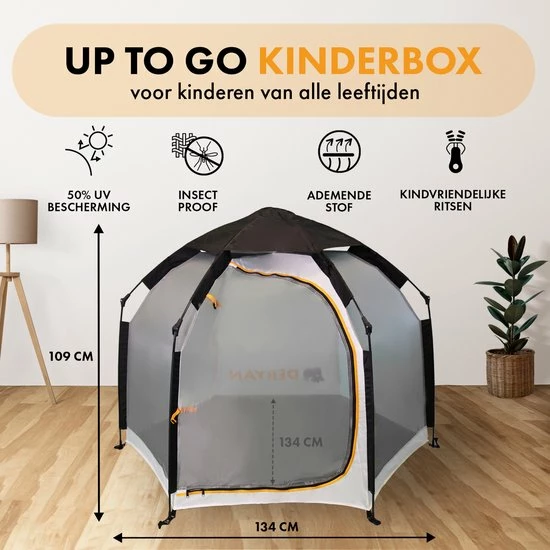 Deryan Up To Go Kinderbox - Draagbare Kinderbox - Pop Up Reisbox - Strandtent - Cream 4 Deryan Up To Go Kinderbox - Draagbare Kinderbox - Pop Up Reisbox - Strandtent - Cream - Afbeelding 2