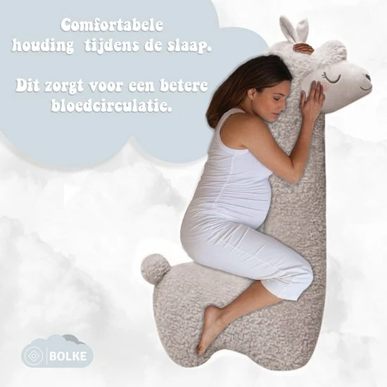 Bolke® - Zwangerschapskussen - Voedingskussen - Zijslaapkussen - Zwangerschap - Zwangerschap Cadeau - Body Pillow - Lichaamskussen - Lama 10 Bolke® - Zwangerschapskussen - Voedingskussen - Zijslaapkussen - Zwangerschap - Zwangerschap Cadeau - Body Pillow - Lichaamskussen - Lama - Afbeelding 8