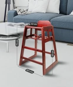 GeJe Kinderstoel Kinderzetel Hout Mahonie 50 Cm Zithoogte 75 Cm Hoog Met Beschermgordel Eetstoel -Sophie Shop 550x550 356