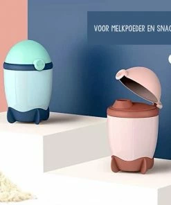 Merkloos Melkpoeder Doseerdoosjes - Luxe - Design - Melkpoeder Toren - Babyvoeding - Bewaarbakjes - Schenktuit - BPA Vrij - Meenemen En Bewaren - Dispenser - Melkpoeder - Snacks - 4 Laags - Family Favorites - Kraamcadeau - BLAUW