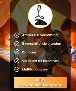 Mvolo Leeslamp PRO Met Klem - Leeslampje Zonder Blauwlicht - Nachtlampje Dimbaar - Amber Licht - USB-oplaadbaar - Dimbaar -Sophie Shop 550x550 401