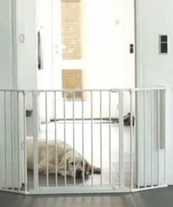 BabyDan Traphek Haardbeschermer Flex M 90-146 Cm Metaal Wit -Sophie Shop 550x550 483