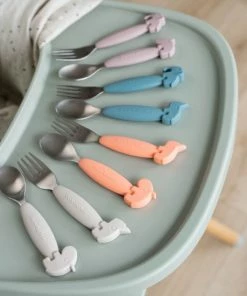 Done By Deer Easy-Grip Spoon And Fork Set Deer Friends Sand 7 Done By Deer Easy-Grip Spoon And Fork Set Deer Friends Sand -Sophie Shop 550x550 484