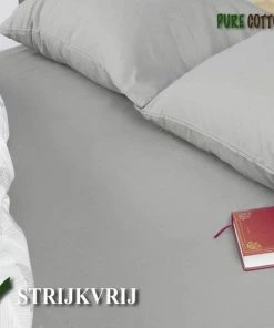 PURE HOME COTTON Hoeslaken 90x200 Katoen - Tot (30cm) - Jersey - Meer Kleuren - Strijkvrij - Lange Levensduur - Grijs -Sophie Shop 550x550 497