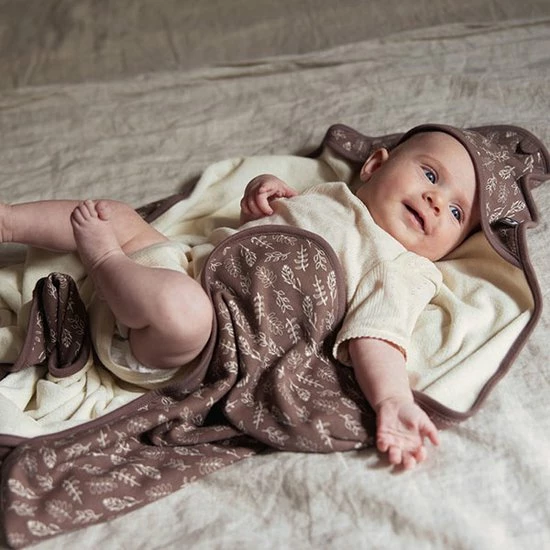 Jollein Badcape Meadow 75x75cm - Chestnut 14 Jollein Badcape Meadow 75x75cm - Chestnut - Afbeelding 12