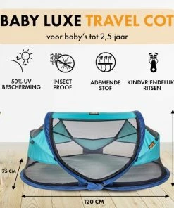 Deryan Baby Luxe Campingbedje Inclusief Zelfopblaasbare Matras - Ocean -Sophie Shop 550x550 513