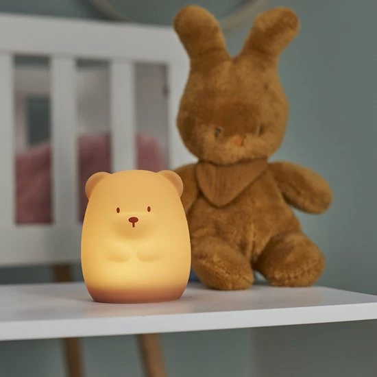 Nattou Silicone - Nachtlamp Voor Baby's - Beer - 11 Cm - Oranje 4 Nattou Silicone - Nachtlamp Voor Baby's - Beer - 11 Cm - Oranje - Afbeelding 2