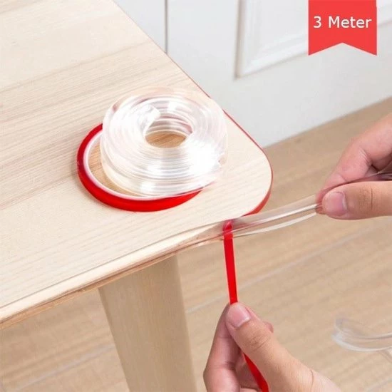 Secusta - Multifunctionele 2 In 1 Hoekbeschermer - Transparant - Ingebouwde Plakstrip - 3 Meter - Hoek/Rand Bescherming 3 Secusta - Multifunctionele 2 In 1 Hoekbeschermer - Transparant - Ingebouwde Plakstrip - 3 Meter - Hoek/Rand Bescherming