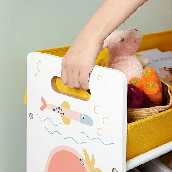 SONGMICS Speelgoedplank, Kinderkamerplank Met 12 Stoffen Dozen, Voor Boeken En Speelgoed, Speelgoedorganizer, Kinderkamer, Voor Kinderen, Multifunctioneel, Wit GKRS04WT 5 SONGMICS Speelgoedplank, Kinderkamerplank Met 12 Stoffen Dozen, Voor Boeken En Speelgoed, Speelgoedorganizer, Kinderkamer, Voor Kinderen, Multifunctioneel, Wit GKRS04WT - Afbeelding 3