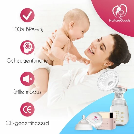 NurtureGoods Smart Dubbele Elektrische Borstkolf - Inclusief 2x180 Ml Babyfles, Kolfdagboek En Speen 7 NurtureGoods Smart Dubbele Elektrische Borstkolf - Inclusief 2x180 Ml Babyfles, Kolfdagboek En Speen - Afbeelding 5