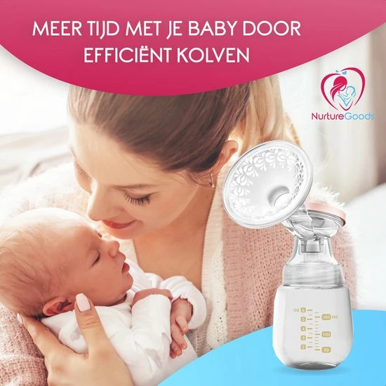 NurtureGoods Smart Dubbele Elektrische Borstkolf - Inclusief 2x180 Ml Babyfles, Kolfdagboek En Speen 8 NurtureGoods Smart Dubbele Elektrische Borstkolf - Inclusief 2x180 Ml Babyfles, Kolfdagboek En Speen - Afbeelding 6