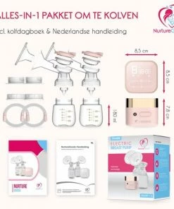 NurtureGoods Smart Dubbele Elektrische Borstkolf - Inclusief 2x180 Ml Babyfles, Kolfdagboek En Speen 22 NurtureGoods Smart Dubbele Elektrische Borstkolf - Inclusief 2x180 Ml Babyfles, Kolfdagboek En Speen -Sophie Shop 550x550 71
