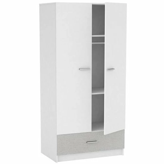 DEMEYERE Babykamer Kilian 3-delig - Ledikant 70x140 Commode & Kledingkast - Wit / Linen 5 DEMEYERE Babykamer Kilian 3-delig - Ledikant 70x140 Commode & Kledingkast - Wit / Linen - Afbeelding 3