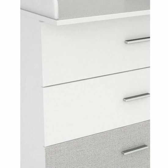 DEMEYERE Babykamer Kilian 3-delig - Ledikant 70x140 Commode & Kledingkast - Wit / Linen 6 DEMEYERE Babykamer Kilian 3-delig - Ledikant 70x140 Commode & Kledingkast - Wit / Linen - Afbeelding 4