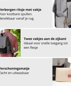 Babymel Luiertas Rugzak/rugtas George Grey/Black -Sophie Shop 550x550 778