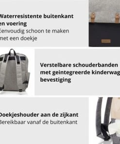 Babymel Luiertas Rugzak/rugtas George Grey/Black -Sophie Shop 550x550 779