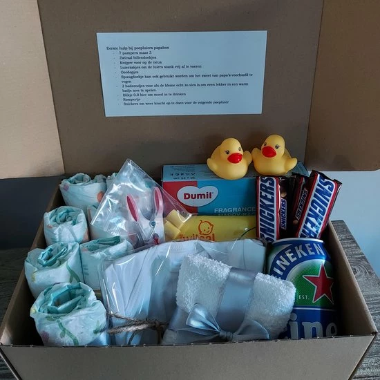 Het Blije Snoetje - Papabox Eerste Hulp Bij Poepluiers - Kraamcadeau 3 Het Blije Snoetje - Papabox Eerste Hulp Bij Poepluiers - Kraamcadeau