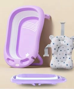 FOXSPORT Babybadje Opvouwbaar - 3 In 1 Opvouwbaar - Opbergmand - Inclusief Badkussen - Baby Badje - Peuterbadje 83 48 23,5 Cm - Purper -Sophie Shop 550x550 788