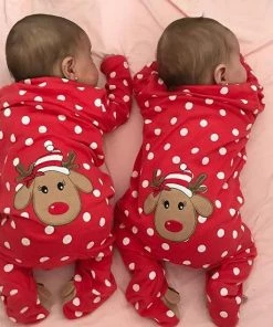 Merkloos Kerstpakje - Kerst Babykleding - Kerst Babyromper - Rood - Romper - Kerstkleding - Kinderpakje - Kerst - Jongens - Meisjes -Sophie Shop 550x550 807