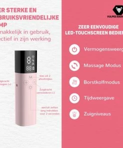 Vulpes Goods Vulpes BabyCare Dubbele Elektrische Borstkolf 9 Zuiglevels & 5 Massagelevels 3 Modi - Draagbaar - BPA Vrij Incl. 30 Moedermelk Bewaarzakjes -Sophie Shop 550x550 814