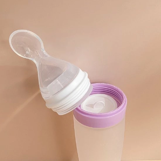 LB Baby Knijpfles - Baby Knijpfles Met Lepel - 90ml - Blauw - Feeding Spoon - Flesje Met Lepel - Knijpfles - Silicone - Babyfles - Groen 4 LB Baby Knijpfles - Baby Knijpfles Met Lepel - 90ml - Blauw - Feeding Spoon - Flesje Met Lepel - Knijpfles - Silicone - Babyfles - Groen - Afbeelding 2