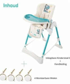 Thuys Kinderstoel Inklapbaar - Inklapbare Kinderstoel Verstelbaar - Kinderstoel Inklapbaar Met Eetblad Kantelbaar - Zitten & Liggen - Verwijderbaar Eetblad - Met Wielen - BPA Vrij - Tot 20KG - Dinosaurus Blauw -Sophie Shop 550x550 914
