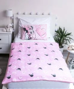 Disney Minnie Mouse BABY Dekbedovertrek, Pink Heart - 100 X 135 Cm - Katoen -Sophie Shop 550x550 926