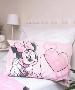 Disney Minnie Mouse BABY Dekbedovertrek, Pink Heart - 100 X 135 Cm - Katoen -Sophie Shop 550x550 927