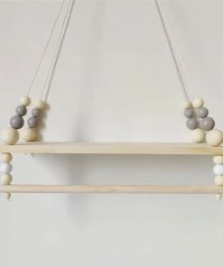 Nixnix - Wand Plank - 38cm X 14cm X 1,2cm - Baby Kamer - Hangend - Nordic - Kinder Kamer - Hout - Kleding Hanger