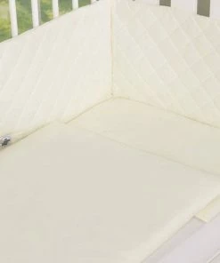 My Sweet Baby Bedomrander Mix & Match Creme - Anti Stootrand - Bedbumper - Hoofdbeschermer - 100% Katoen