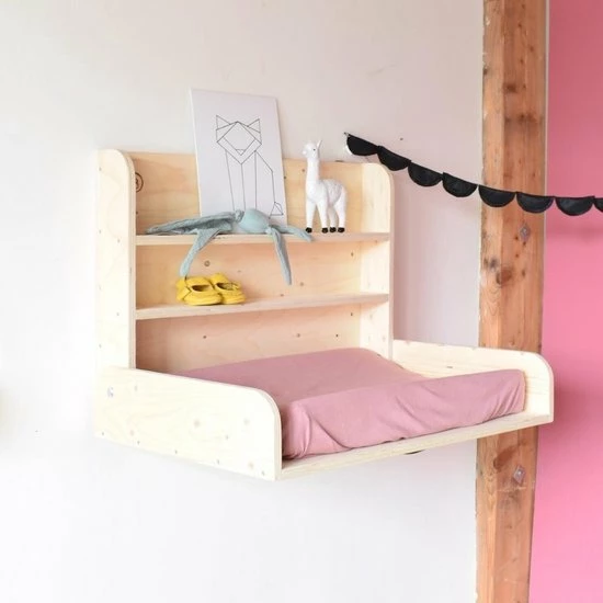 Wandcommode & Bureau - Medium- Greep Zwart Leer - Compact - Opklapbaar- Gecertificeerd - Babywoods 5 Wandcommode & Bureau - Medium- Greep Zwart Leer - Compact - Opklapbaar- Gecertificeerd - Babywoods - Afbeelding 3