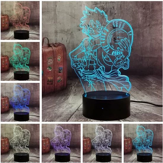 ANiMU 3D Lamp - 16 Kleuren - Luffy - One Piece - LED Illusie - Bureaulamp - Nachtlampje - Sfeerlamp - Dimbaar - USB Of Batterijen - Afstandsbediening - Anime Cadeau 5 ANiMU 3D Lamp - 16 Kleuren - Luffy - One Piece - LED Illusie - Bureaulamp - Nachtlampje - Sfeerlamp - Dimbaar - USB Of Batterijen - Afstandsbediening - Anime Cadeau - Afbeelding 3