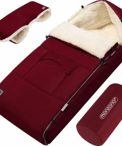 Monzana Baby Voetenzak Met Ritssluiting - Wasbaar 90x60 Cm Bordeaux