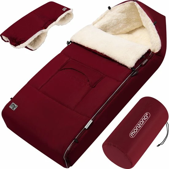 Monzana Baby Voetenzak Met Ritssluiting - Wasbaar 90x60 Cm Bordeaux 3 Monzana Baby Voetenzak Met Ritssluiting - Wasbaar 90x60 Cm Bordeaux