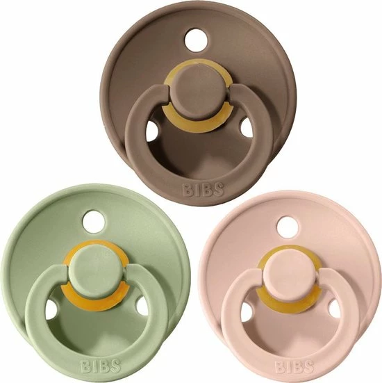 BIBS Fopspeen - Maat 2 (6-18 Maanden) - 3 Stuks - Blush, Dark Oak En Sage 3 BIBS Fopspeen - Maat 2 (6-18 Maanden) - 3 Stuks - Blush, Dark Oak En Sage