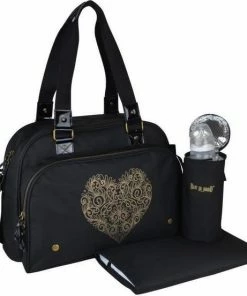 BABY ON BOARD BABY AAN BOORD Gewoon Premium Luiertas + Accessoires - Zwart Gouden Hart