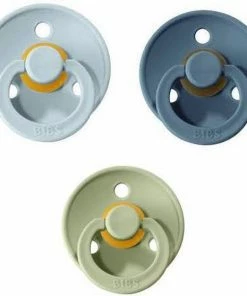 BIBS Fopspenen Set Van 3 | BABY BLUE - PETROL - SAGE | Maat2 - T2 Leeftijd: 6-18 Maanden