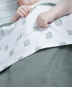 Meyco Ledikant Laken Block Stripe - 100x150 Cm - Forest Green -Sophie Shop 550x557 8