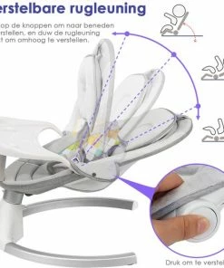 BIOBY Elektrisch Wipstoel Met Eettafel - Lullaby Schommelstoel - Babyswing - Elektrische Babyschommel - Grijs -Sophie Shop 550x558 4