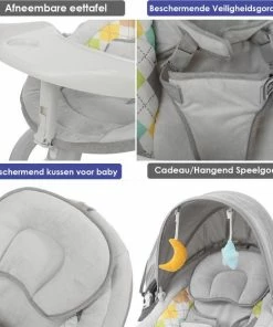 BIOBY Elektrisch Wipstoel Met Eettafel - Lullaby Schommelstoel - Babyswing - Elektrische Babyschommel - Grijs -Sophie Shop 550x558 5
