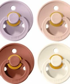 BIBS Fopspeen - Maat 2 (6-18 Maanden) - 4 Stuks - Lilac, Blush, Woodchuck, Ivory