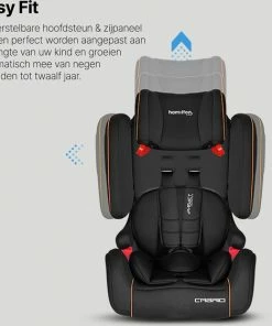 Hamilton By Yoop Cabrio Premium Opvouwbare Autostoel – Veilig, Comfortabel En Lichtgewicht Autozitje – Groep I, II, III Autostoeltje Voor 9 Maanden Tot 12 Jaar – Neon Oranje – ISOFIX Kliksysteem - 1e Opvouwbare Autostoel Ter Wereld -Sophie Shop 550x562 1