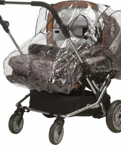 Playshoes - Universele Regenhoes Voor Duo Kinderwagen (breed) - Transparant - Maat Onesize