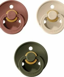 BIBS Fopspenen Set Van 3|Woodchuck + Vanilla + Hunter Green | Maat2 - T2 Leeftijd: 6-18 Maanden | Beige Groen Wood | Spenen | Speen | Newborn | Pacifier