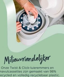 Tommee Tippee Milieuvriendelijke Twist & Click Luieremmer - Met 12 Navulcassettes - Wit -Sophie Shop 550x573