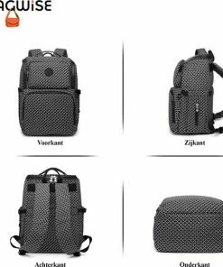 Bagwise - Luiertas - Rugzak - Verzorgingstas - Baby Rug Tas - Diaper Backpack - Unisex - Crinkle Nylon - 25 LT - Zwart/Wit -Sophie Shop 550x580 2