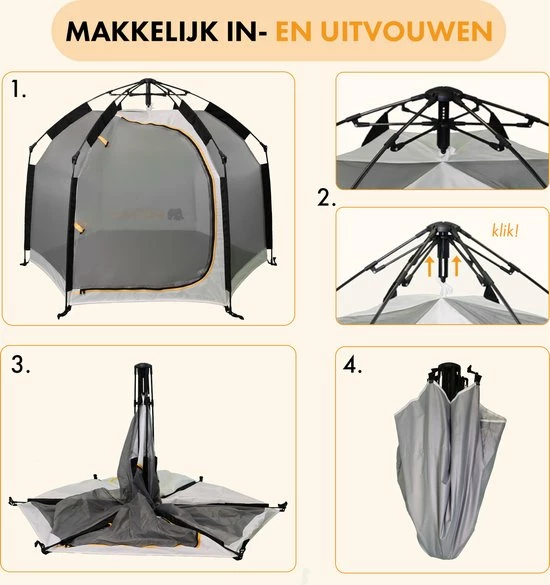 Deryan Up To Go Kinderbox - Draagbare Kinderbox - Pop Up Reisbox - Strandtent - Cream 5 Deryan Up To Go Kinderbox - Draagbare Kinderbox - Pop Up Reisbox - Strandtent - Cream - Afbeelding 3