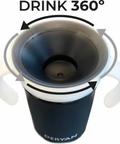Deryan Luxe Quuby Drinkbeker 360 Trainer - Oefenbeker - Antilekbeker - 2 Stuks - Grijs / Lemon -Sophie Shop 550x591 2