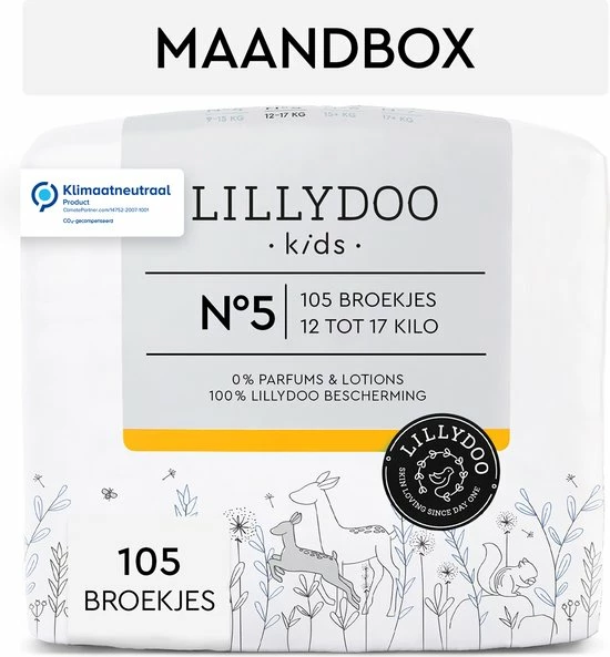 LILLYDOO Luierbroekjes - Maat 5 (12-17 Kg) - 105 Stuks - Maandbox 3 LILLYDOO Luierbroekjes - Maat 5 (12-17 Kg) - 105 Stuks - Maandbox