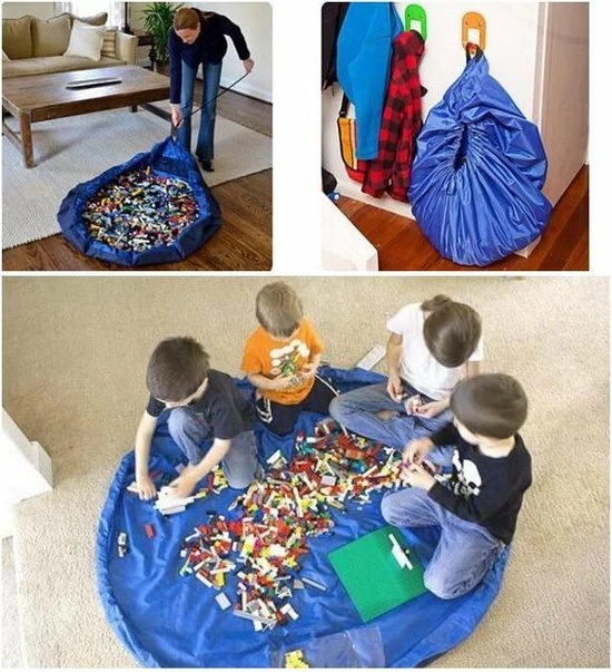 BG4U 2 In 1 Speelgoed Opberg Kleed | Speelgoed Organizer | Speelmat Voor Kinderen | Opbergzak Speelkleed | Diameter 1.5 Meter | Kleur Blauw 5 BG4U 2 In 1 Speelgoed Opberg Kleed | Speelgoed Organizer | Speelmat Voor Kinderen | Opbergzak Speelkleed | Diameter 1.5 Meter | Kleur Blauw - Afbeelding 3